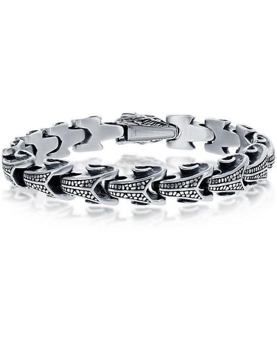 Black Jack Jewelry Stainless Steel Oxidized Dragon Bracelet - Metallic