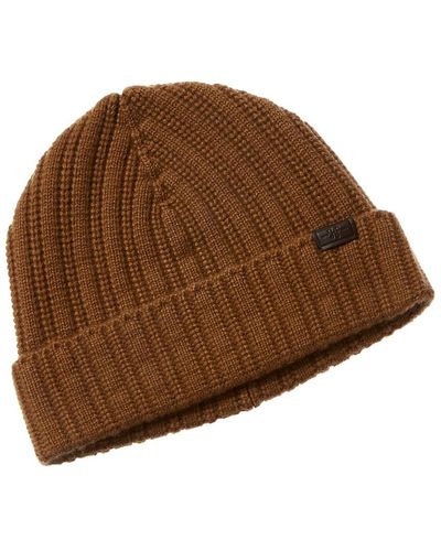 Hickey Freeman Marled Ribbed Cashmere Hat - Brown