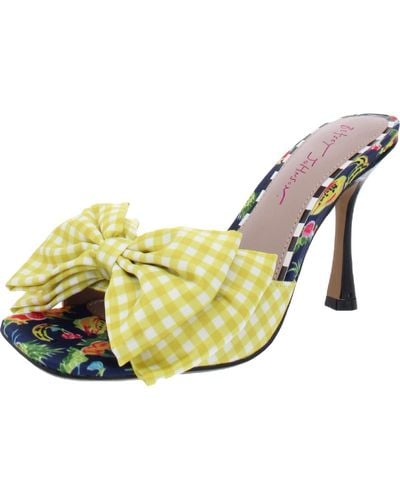 Betsey Johnson Skyee Satin Gingham Dress Sandals - Multicolor
