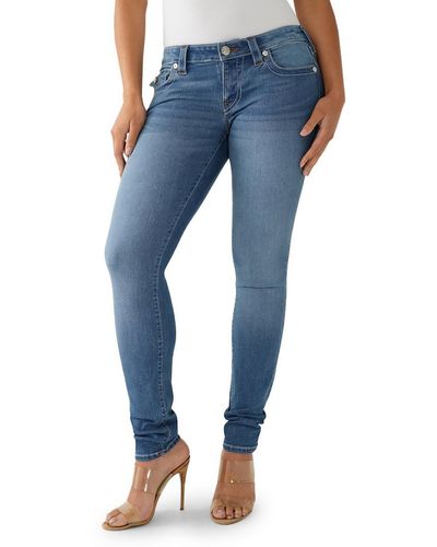 True Religion Stella Low-rise Medium Wash Skinny Jeans - Blue