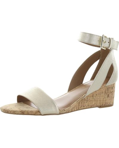 Aerosoles Willowbrook Padded Insole Ankle Strap Wedge Sandals - Natural