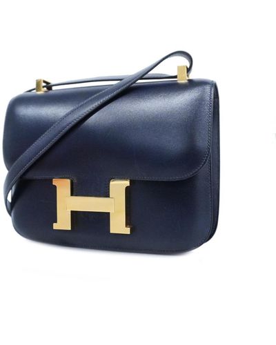 Hermès Constance Leather Shoulder Bag (pre-owned) - Blue