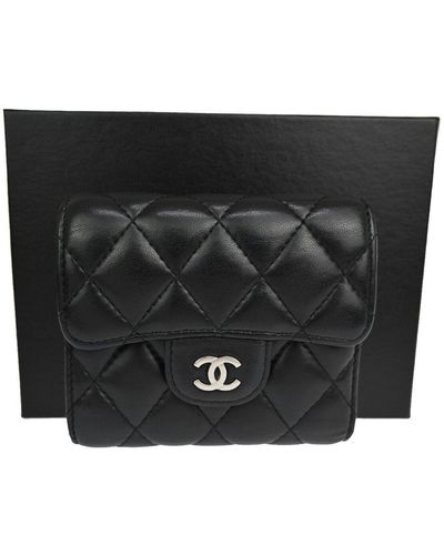 Chanel Classic Flap Leather Wallet (pre-owned) - Black