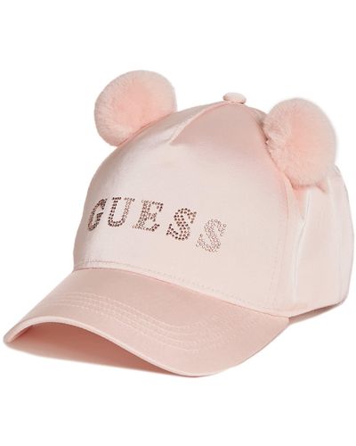 Guess Factory Faux-fur Pom Baseball Hat - Pink