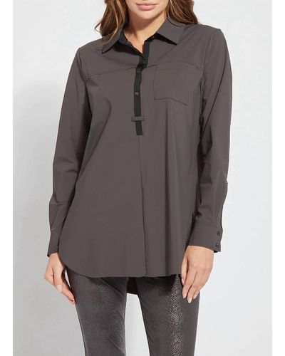 Lyssé Lydia Pull Over Top - Gray