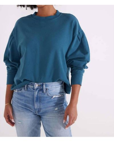 eTica Jael Pleat Sleeve Sweatshirt - Blue