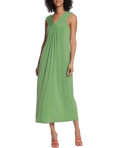 Maggy London Sleevess Long Maxi Dress - Green