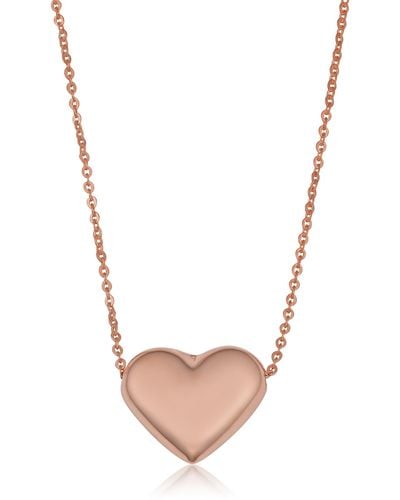 Fremada 14k Rose Heart Necklace (18 Inch) - Metallic