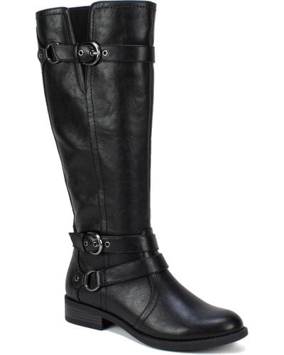 White Mountain Loyal Faux Leather Knee-high Riding Boots - Black