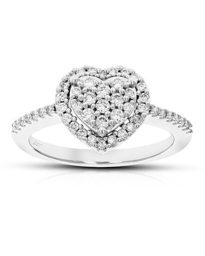 Vir Jewels 1/2 Cttw Round Cut Lab Grown Diamond Wedding Engagement Ring .925 Sterling Prong Set - White