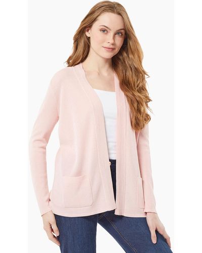 Jones New York Open Front Ribbed Icon Cardigan - Natural