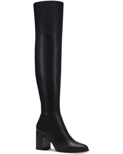 INC Windee Faux Leather Tall Over-the-knee Boots - Black
