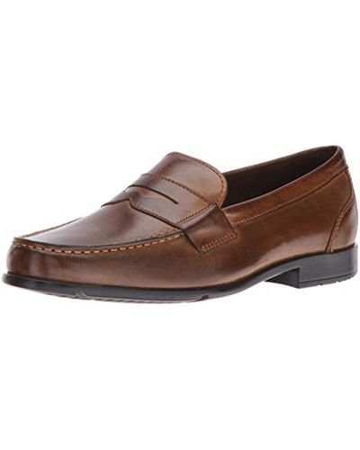 Rockport Classic Leather Slip On Penny Loafers - Brown