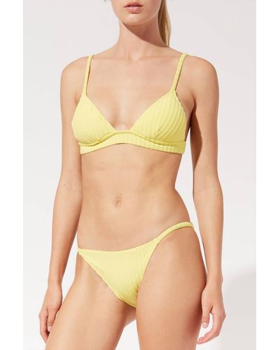 Solid & Striped The Morgan Ribbed Bikini Bottom - Yellow