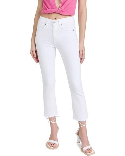 Veronica Beard Carly Kick Flare Raw Hem Jeans - White