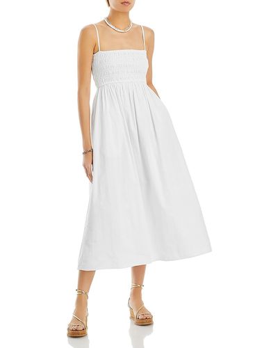 Madewell Sage Smocked Long Maxi Dress - White