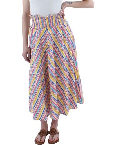 SWF Striped Pull On Maxi Skirt - Yellow