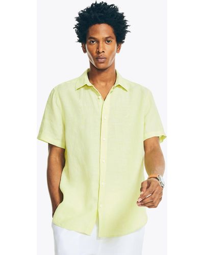 Nautica Sustainably Crafted Linen Short-sleeve Shirt - Green