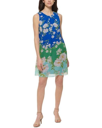 Jessica Howard Petites Floral Mini Shift Dress - Green