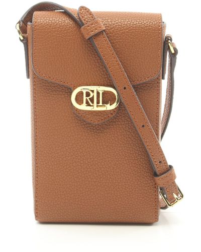 Lauren by Ralph Lauren Smartphone Case Shoulder Bag Leather - Brown