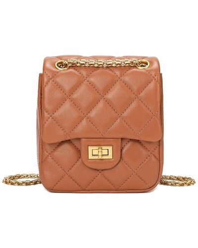 Tiffany & Fred Quilted Leather Crossbody - Brown