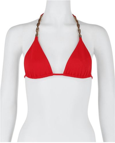 Versace Greca Chain Bikini Top - Red