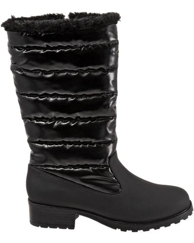 Trotters Benji Leather Faux Fur Lined Winter & Snow Boots - Black