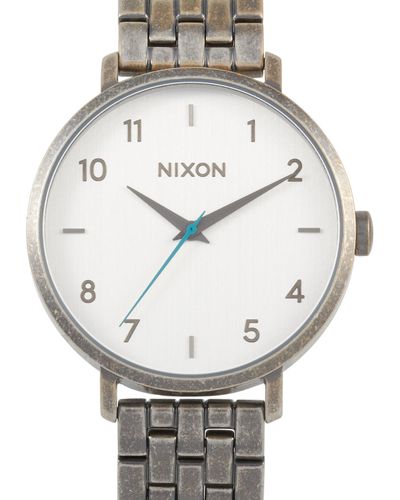 Nixon Arrow 38 Mm Silver / Antique Stainless Steel Watch A1090 2701 - Metallic