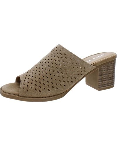 Dirty Laundry Take All Suede Perforated Mules - Brown