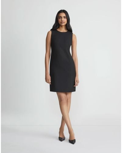 Lafayette 148 New York Contemporary Stretch Wool A-line Dress - Black