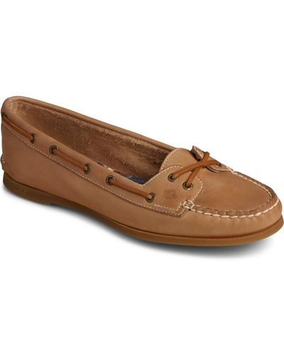 Sperry Top-Sider Skimmer Leather Slip On Boat Shoes - Brown