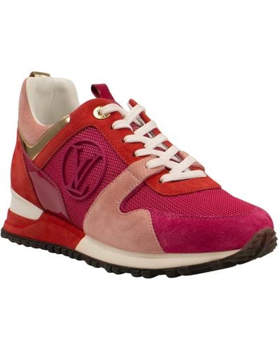 Louis Vuitton Pink Suede Runaway Mesh Sneakers - Red