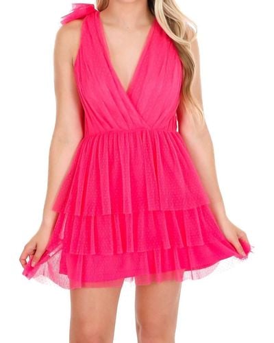 Storia On Point Tulle Mini Dress - Pink