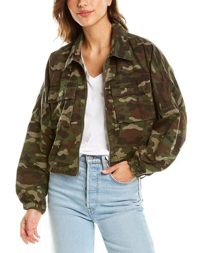 Hudson Jeans Cropped Military Jacket - Green