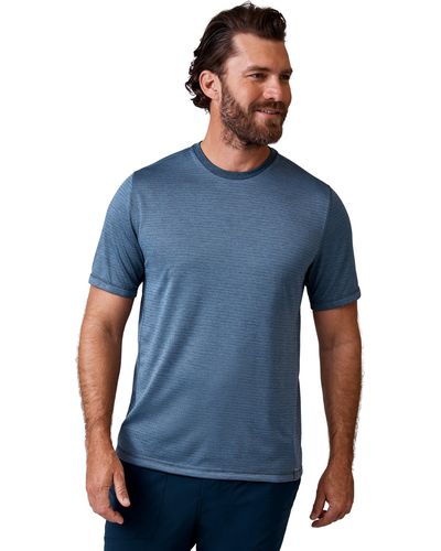 Free Country Tech Jacquard Short Sleeve Crew Neck T-shirt - Blue