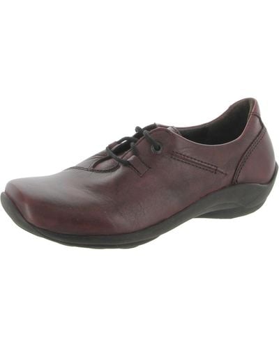 Wolky Rosa Leather Square Toe Oxfords - Brown