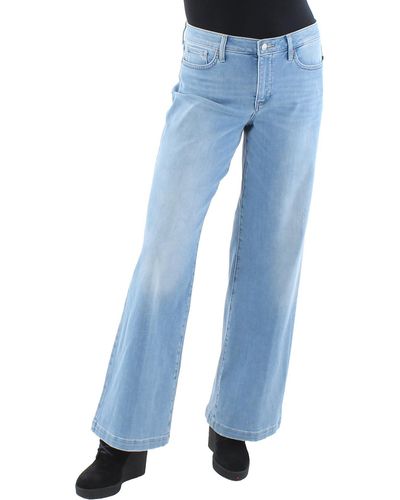 NYDJ Teresa Slimming High Rise Wide Leg Jeans - Blue