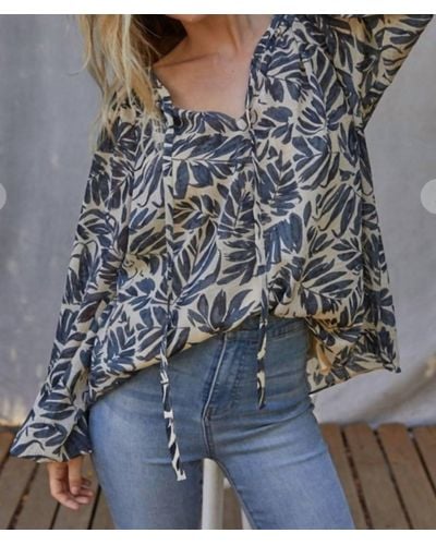 By Together Boho Patterned Blouse - Gray