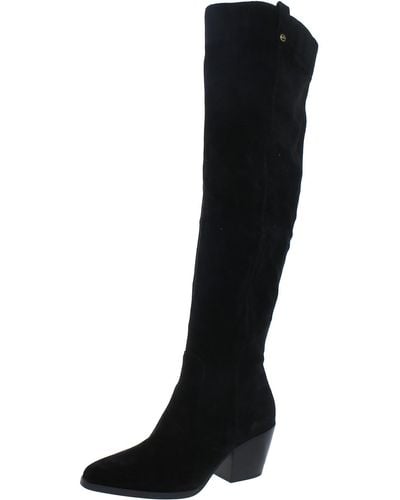 MICHAEL Michael Kors Suede Pointed Toe Over-the-knee Boots - Black
