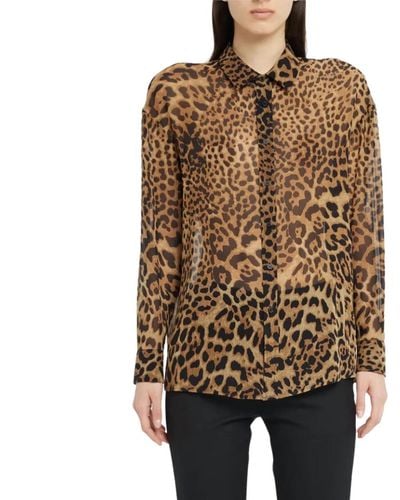 Nili Lotan Mathys Leopard Shirt - Brown