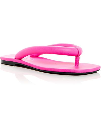 STAUD Rio Leather Slip-on Slide Sandals - Pink