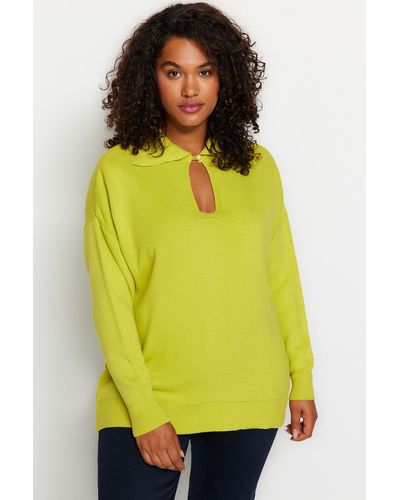 Lime green 2024 plus size sweater