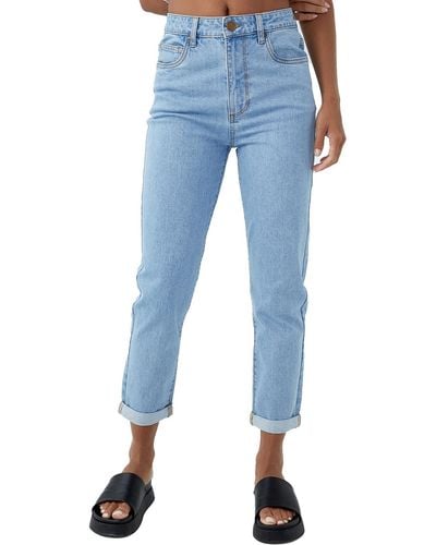 Cotton On Juniors Ankle Stretch Mom Jeans - Blue
