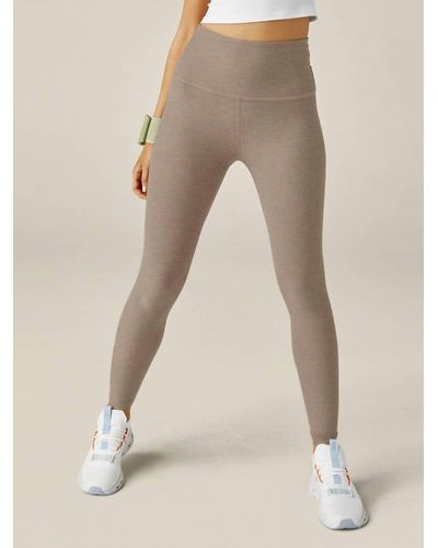 Beyond Yoga Caught In The Midi High Waisted Legging In Birch Heather - Natural