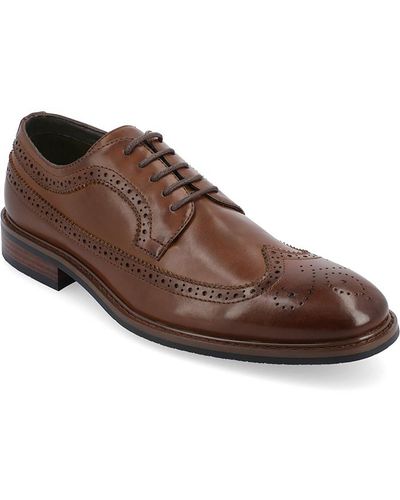 Vance Co. Gordy Faux Leather Lace Up Dress Shoes - Brown