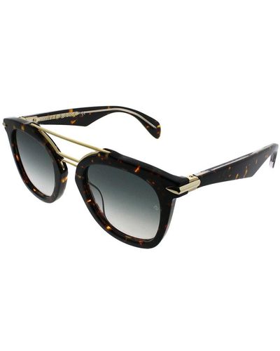 Rag & Bone Square Sunglasses Rnb1005s Havana/gold 50mm - Black