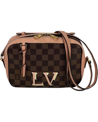 Louis Vuitton Crossbody Santa Monica Damier Ebene Pink Leather Bag N40179 Preowned - Brown