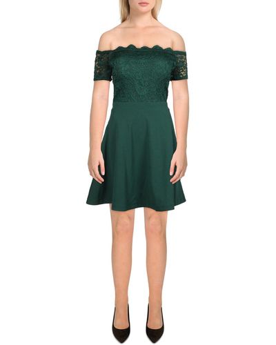 City Studios Lace Mini Cocktail And Party Dress - Green