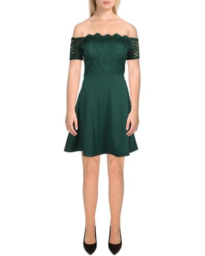 City Studios Lace Mini Cocktail And Party Dress - Green