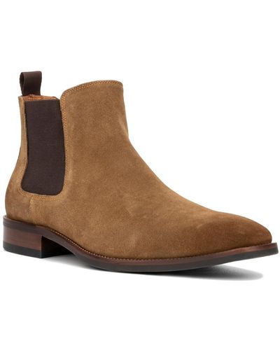 Vintage Foundry Evans Suede Square Toe Chelsea Boots - Brown